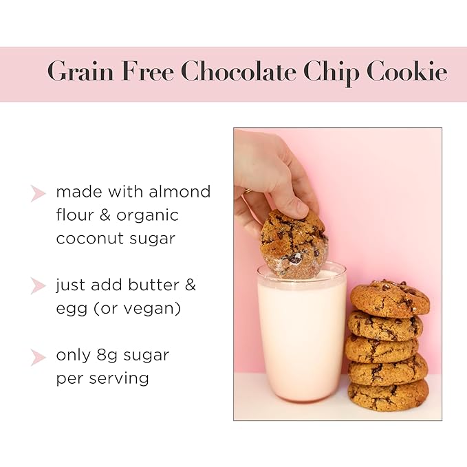 Stellar Eats Grain-Free Chocolate Chip Cookie Mix | Almond Flour-Based | Gluten-Free, Dairy-Free, Paleo-Friendly | Soft, Chewy & Fudgy | Sweetened with Unrefined Coconut Sugar | Makes 14??6 Cookies