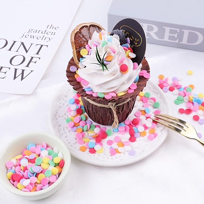 Rainbow Sprinkles Mix for Cake Decorating, Colored Confetti Round Chip Sprinkles for Cake Cupcake Cookies Baking Ice Cream