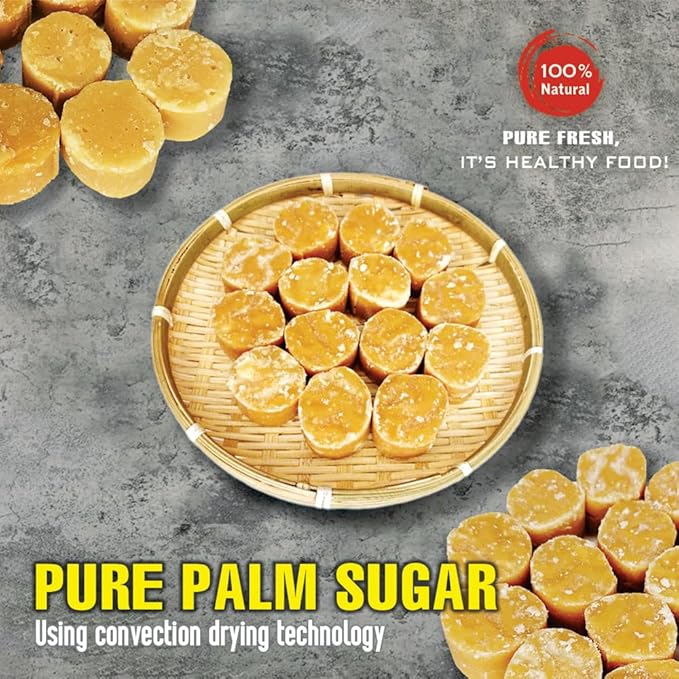 PURE PALM SUGAR 10.58 Oz (300g) VIETFARMFOOD: Natural pure, convection dried seasoning made from real fruits - perfect for adding flavor to any meal, from cooking, baking, salads, soups, sauces