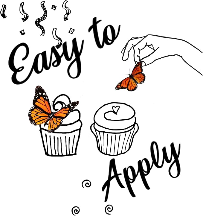 Sugar Robot Edible Butterflies for Cake Decorating- Ombre Monarch Butterfly- Cake Toppers and Cupcake Toppers - Decoration Made in the USA - Premium Crafted (Pink)