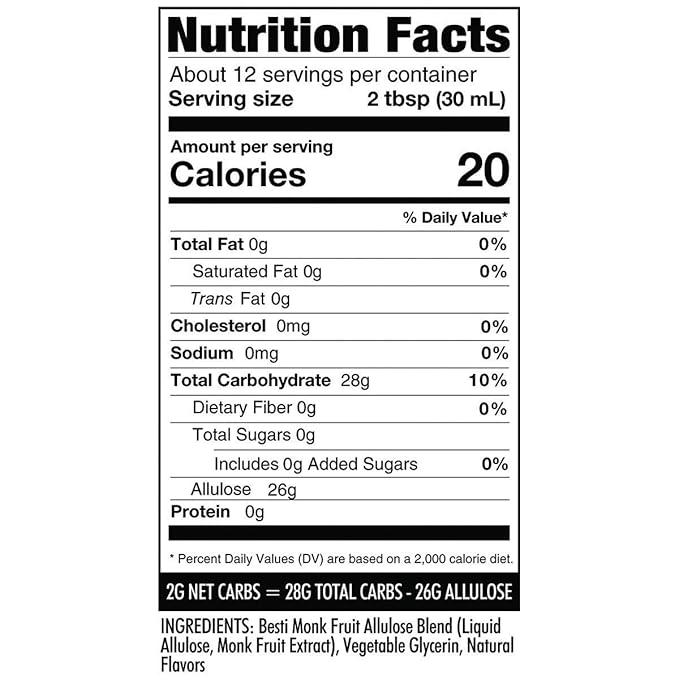 Wholesome Yum Zero Sugar Maple Syrup (Keto Maple Syrup) With Monk Fruit & Allulose - Natural Sugar Free Pancake Syrup - Non GMO, Low Carb, Gluten Free, Vegan, No Aftertaste (12 fl oz)