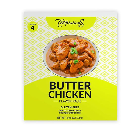 BUTTER CHICKEN MAKHANI INDIAN SPICEs Kit by Flavor Temptations | Home Cook Authentic Indian food with Beginner Seasoning Set | Gluten Free, Salt Free, All Natural, Organic spices (1 Spice Kit)