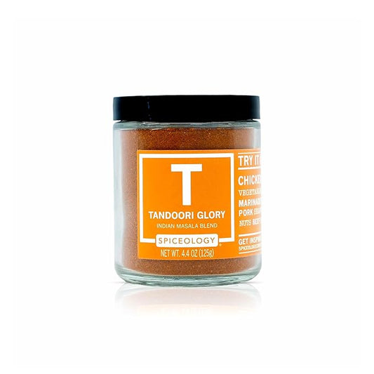 Spiceology - Tandoori Glory - Indian Masala Blend - Curry Spices and Seasonings - Use On: Chicken, Vegetables, Lamb, Marinades, Pork, Seafood, Nuts, Beef, Tofu - 4.4 oz