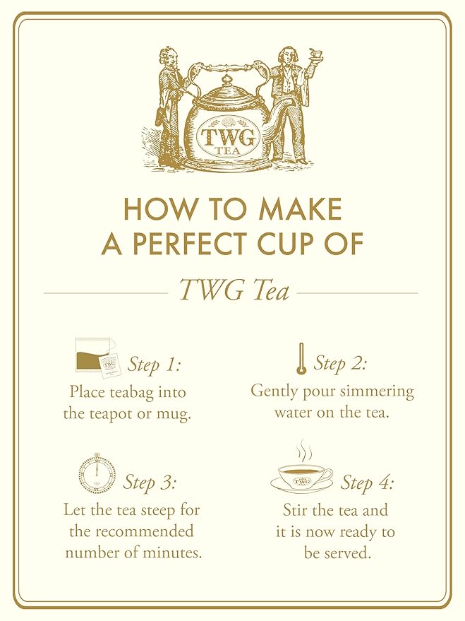 TWG Tea | Singapore Breakfast Tea | Black Tea & Green Tea | Vanilla & Spices | 15 Hand Sewn Cotton Tea Bags| Gift Set