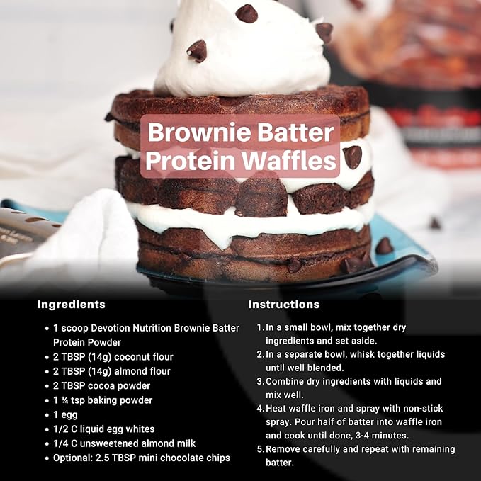 Devotion Nutrition Protein Powder Brownie Batter ??20g Whey Isolate & Casein Protein Blend ??No Added Sugar, Low Carb, Gluten-Free, Keto-Friendly, 1g MCT, Kosher ??2lb Pouch
