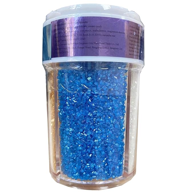 Sentovac 4-Colors Sanding Sugar for Baking Edible Sparkling Sugar Sprinkles Coarse Sugar Crystals for Baking Cake Cookie Cupcake Topper Ice Cream Decoration Supplies竊뉰lue Orange Gold White竊?"<div>