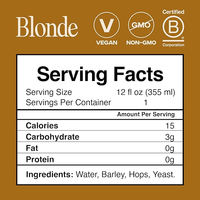 Partake Brewing Craft Non Alcoholic Beer, Blonde 12 Pack x 12 Fl Oz Cans - Low Calorie & Carb, No Sugar, All Natural Ingredients - Award-Winning Taste, Non Alcoholic Beer Without the Empty Calories