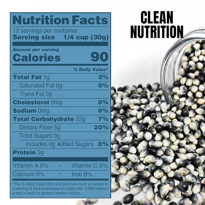 Marsh Hen Mill Indigo Popcorn Kernels | Vibrant Blue Kernels That Pop into Crisp White Flakes | Gluten-Free & Non-GMO | Healthy Snack for Gourmet Popcorn Lovers ??24 oz Bag (Pack of 1)