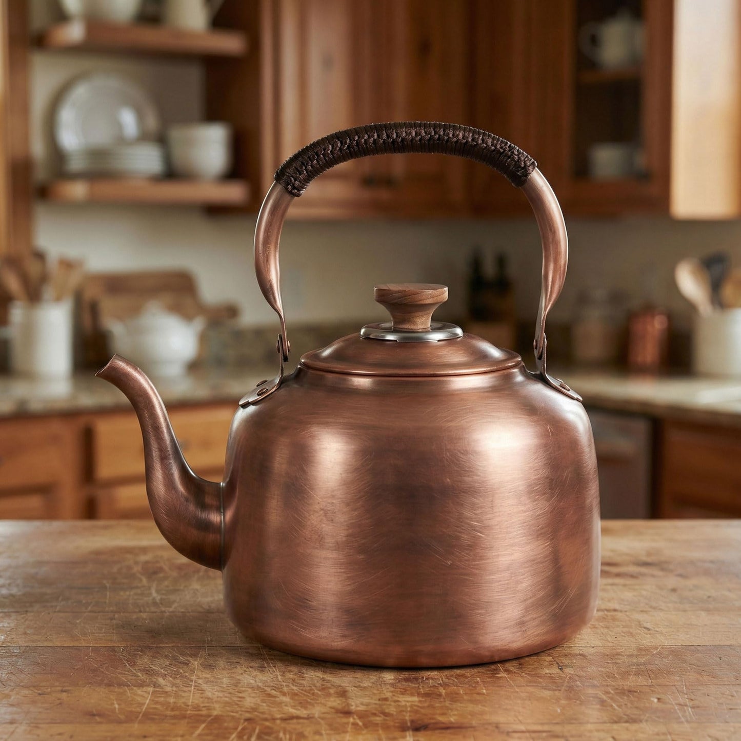 Tea Kettle Stovetop Whistling Copper Tea Pot for Stove 3.2QT Teapot Kettle
