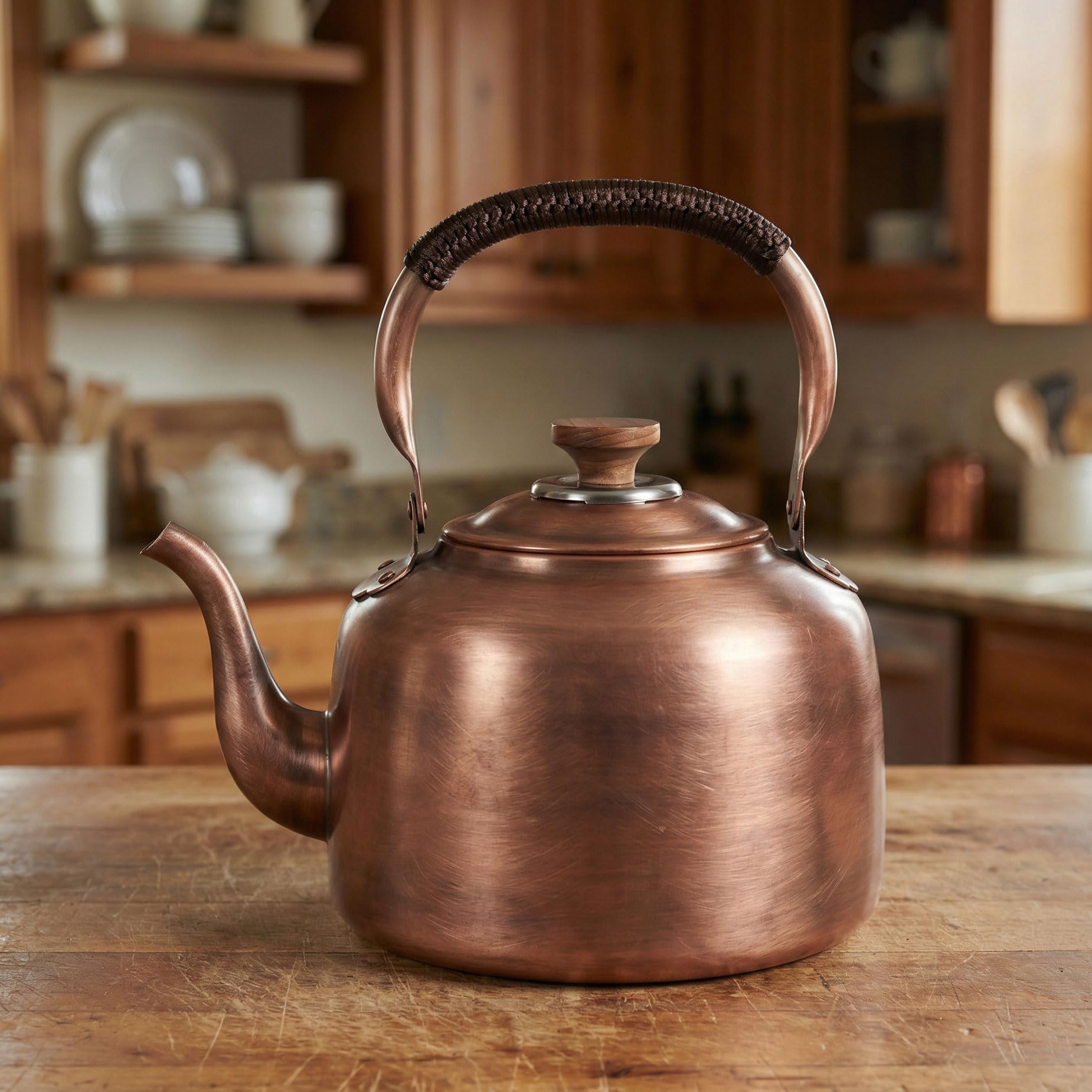 Tea Kettle Stovetop Whistling Copper Tea Pot for Stove 3.2QT Teapot Kettle