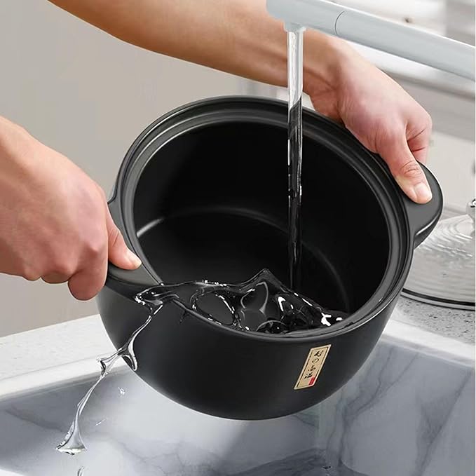 3.2 Quart Ceramic Casserole,with Lid Ceramic Pot,Heat-Resistant Round Stew Pot Soup Pot for cook bibimbap, soup, rice, stew, casserole (White3.2QT)