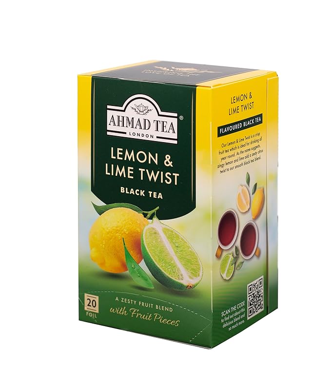 Ahmad Tea Lemon & Lime Twist Black Tea, 20-Count Boxes (Pack of 6)