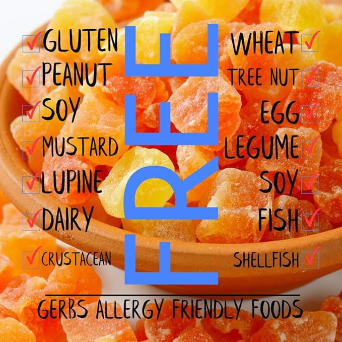 Gerbs Lightly Sweetened Dried Papaya Cubes 2 lbs. | Unsulfured, No Additives, Resealable Bag | Naturally Sweet & Chewy | Top 14 Allergen-Free