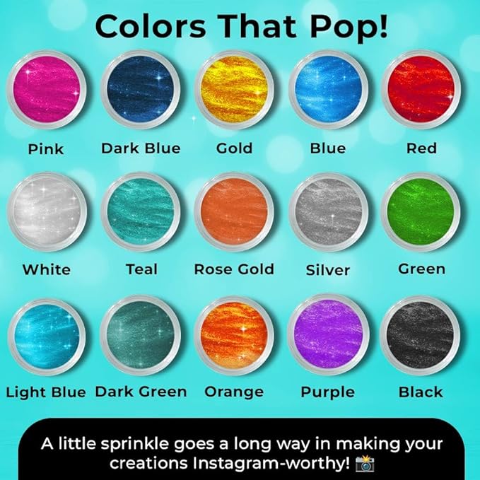 Bulk 20g Light Blue Edible Glitter for Drinks | Premium Edible Glitter for Cakes, Cocktails, Light Blue Cake Decorating Decorations Food Grade, Vegan, Kosher, Halal, Gluten Free - Made in USA