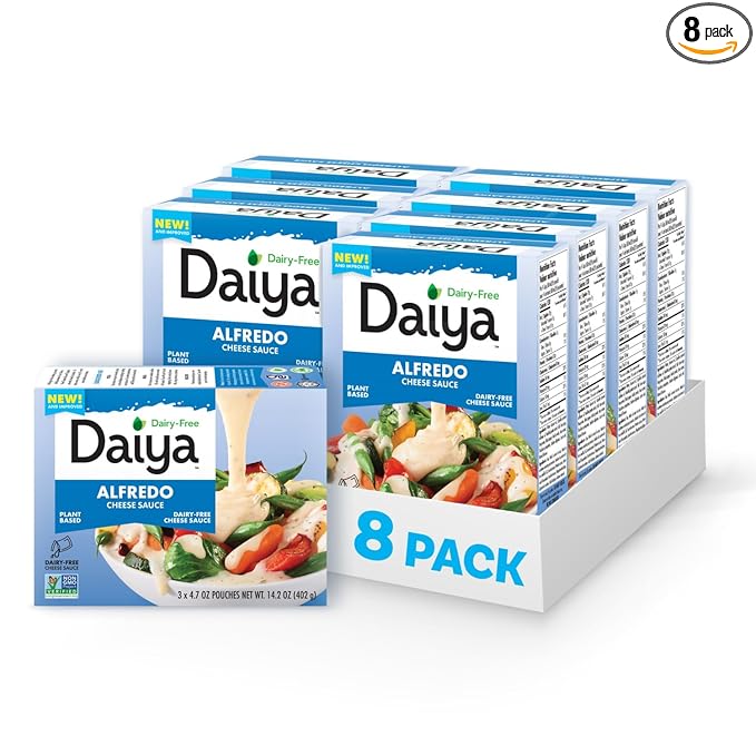 Daiya Dairy Free Alfredo Cheese Sauce, Plant Based Rich, Creamy, Cheesy Sauce, 14.2 oz (Pack of 8)