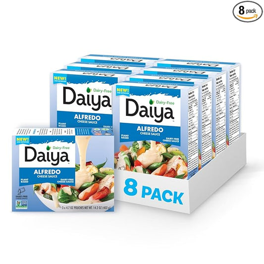 Daiya Dairy Free Alfredo Cheese Sauce, Plant Based Rich, Creamy, Cheesy Sauce, 14.2 oz (Pack of 8)