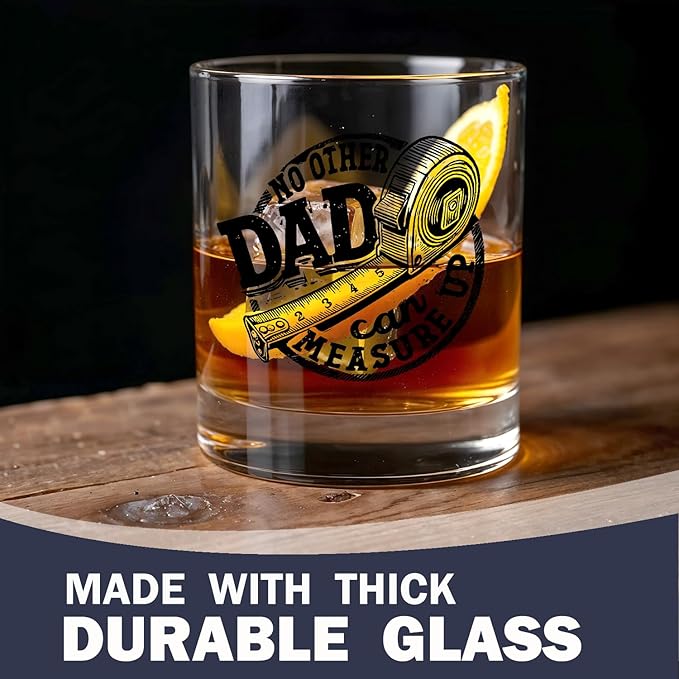 Funny Dad Whiskey Glasses 10 oz, Best Dad Gifts for Father's Day from Kids Son Daughter, Father Gifts Old Fashioned Rocks Glasses for Drinking Scotch Bourbon Cocktail Liquor Vodka