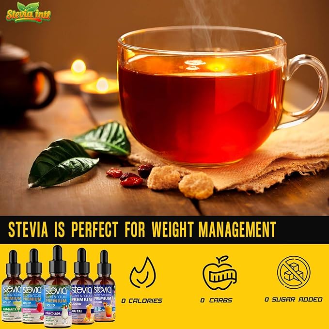 Stevia Intl (Pack of 5) Cocktails Lovers Bundle. Stevia Liquid Drops with 5 Flavors. All Naturally Sweet, Non-Bitter, No Sugar Added, 0 Carb, 0 Calorie, Non-GMO, Vegan, Diabetic & Keto Friendly (1oz)