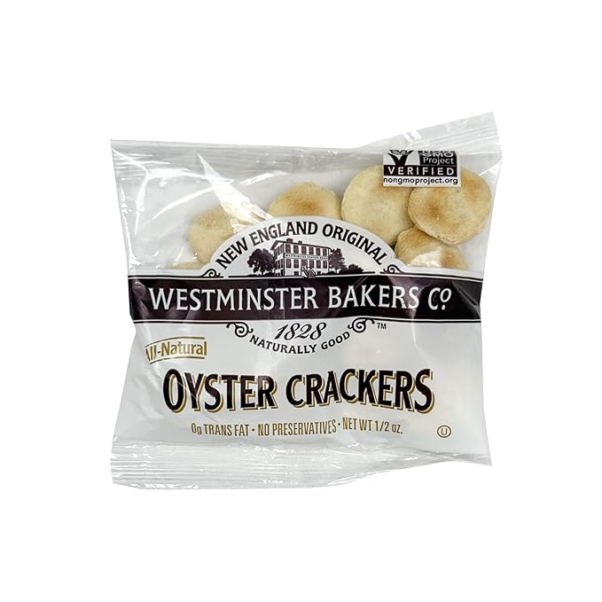 Westminster Oyster Crackers, 0.5 Oz. Each (Pack of 25), Crackers for Soups & Salads, The Hampton Popcorn & Candy Company