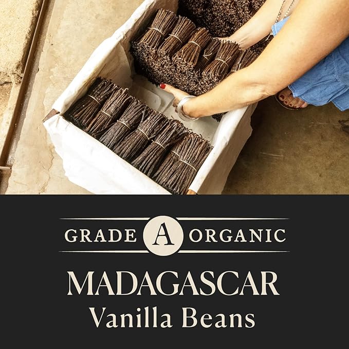 10 Organic Madagascar Whole Vanilla Beans, Grade A Pods, Premium Vanilla Beans for Making Extract & Baking - Cook?™s
