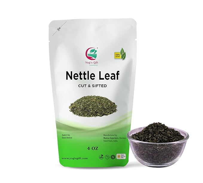 Nettle Leaves Dried 4 oz | Nettle Leaf Tea | Cut and Sifted | Stinging Nettle Herb Bulk | Non- Gmo, Ethically sourced | By Yogi's Gift짰