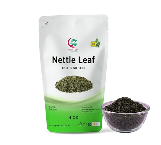 Nettle Leaves Dried 4 oz | Nettle Leaf Tea | Cut and Sifted | Stinging Nettle Herb Bulk | Non- Gmo, Ethically sourced | By Yogi's Gift짰