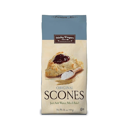 English Scone Mix, Original Flavor by Sticky Fingers Bakeries ??Easy to Make English Scones Fresh Baked, Makes 12 Scones (1pk)