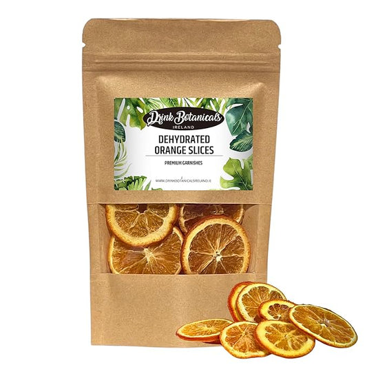 Dehydrated Dried Orange Slices Wheels | Approx 17+ Slices | 100% Natural | Sugar Free | Gluten Free | Dehydrated Orange Wheels for Cocktails, Garnishes, Deserts | Fruit Slice | 1.76 OZ | 50 Grams
