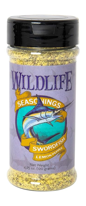 Wildlife Seasonings Swordfish Lemon Pepper ??Zesty Grilling & Dry Rub Seasoning for Seafood, Meat, & Vegetables ??Perfect Steak Marinade & Stuffing Seasoning ??Bold Citrus & Pepper Blend