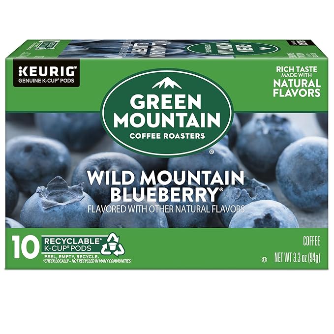 Green Mountain Coffee Roasters Wild Mountain Blueberry Keurig Single-Serve K-Cup pods, Light Roast Coffee, 60 Count (6 Packs of 10)