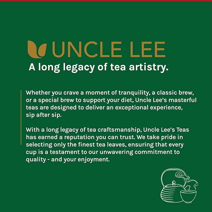 Uncle Lee's Organic White & Green Tea Variety 2-Pack (206 Individually Wrapped Bags) – Lightly Caffeinated Bulk Teas for Home, Office, Camping