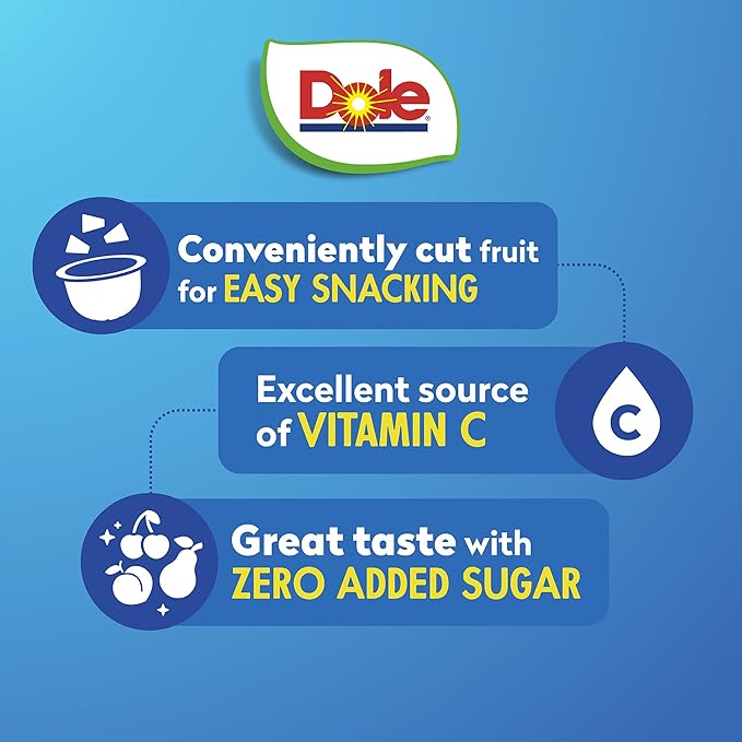 Dole Diced Peaches, Mandarin Oranges, and Cherry Mixed Fruit with No Sugar Added Variety Pack - Dole Fruit Bowls Snacks - 4 oz Bowls - 12 Pack