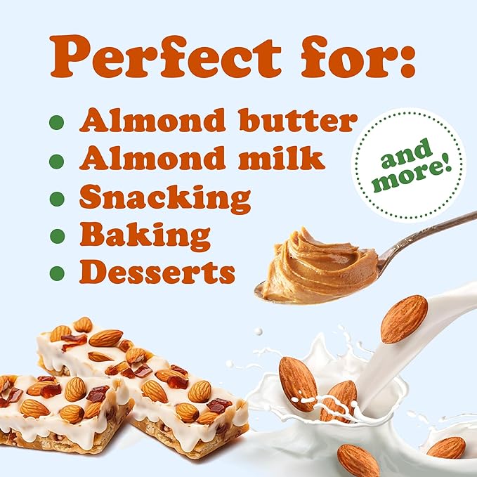 Food to Live California Almonds, 8 Ounces – Supreme, Whole, Raw, Unsalted, Unroasted Nuts, Natural