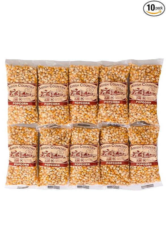 Amish Country Popcorn | 10-4 oz Bags - Baby Yellow Popcorn Kernels | Old Fashioned, Non-GMO and Gluten Free (10-4 oz Bags)