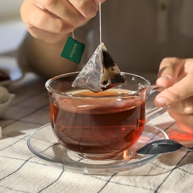 VAHDAM, Assorted Black Tea Bags Sampler (5 Flavors, 20 Ecofriendly Pyramid Tea bags) I Gift Ideas for Women & Men | Assam and Darjeeling Teas | Gluten Free & Non GMO | Gifts for Him/Her