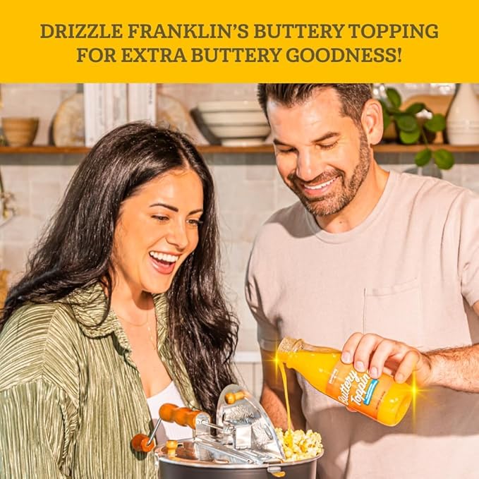 Franklin?셲 Gourmet Popcorn Organic Popcorn Kernels for Popping - 28oz Tub - Made in USA, Non-GMO & All-Natural - Old Fashioned Unpopped Popcorn Kernels for Popcorn Machine