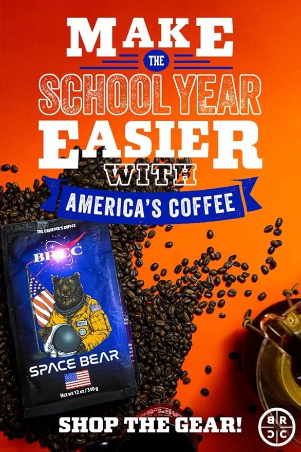 Black Rifle Coffee Company Space Bear, Light Roast Ground Coffee with Nutty Aromas and Citrus Floral and Black Tea Tasting Notes, Helps Support Veterans and First Responders, 12 Ounce Bag