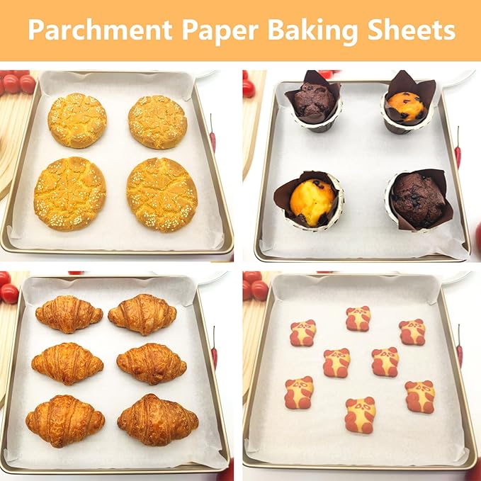 200Pcs 12x12 In Parchment Paper Sheets, White Parchment Paper for Baking, Square Baking Paper Sheets, Wax Paper Squares, Precut Parchment Sheets for Cookies, Air Fryer, Grilling Rack, Oven
