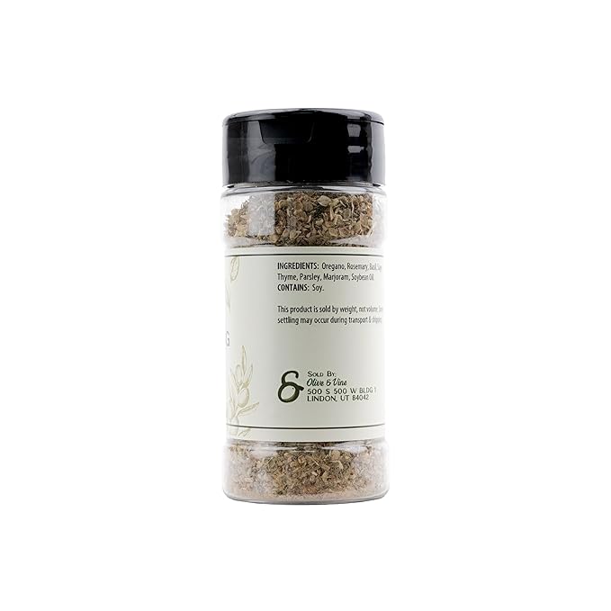 Olive & Vine Italian Seasoning, Herb Blend, Use in Pasta, Pizza, Salads, Rich Tradition, Authentic Taste, For Global Recipes (0.64 Ounce)