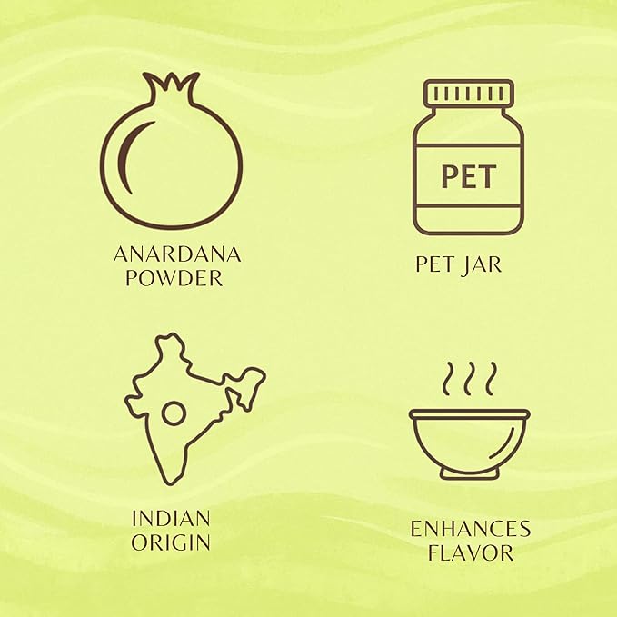 AYURVEDASHREE Anardana (Pomegranate) Ground, Indian Spice 100gm PET Jar | All Natural | No Color | Vegan | NON-GMO | No Salt or fillers | Anardana Powder | Pomegranate Powder | Indian Spice