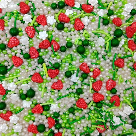 1 Bottle Strawberry Sprinkles Edible White Flower Sprinkles Cookie Decorations Cupcake Toppers Ice Cream Donut Decoration