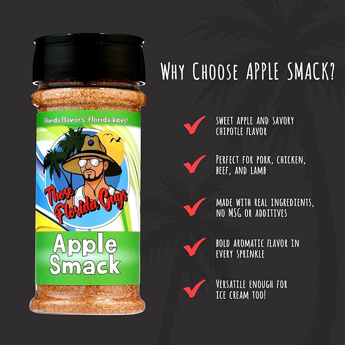 Apple Smack Seasoning and Rub, 150g - Sweet & Savory Apple Chipotle Blend With Tart Fruit & Aromatics - Perfect Spice for Pork, Chicken, Beef, Lamb & Even ice Cream