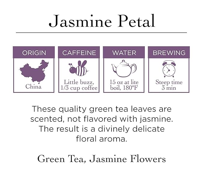 Two Leaves and a Bud Jasmine Green Tea Bags, 100 Count (Pack of 1) Whole Leaf Green Tea in Pyramid Sachet Bags, Compostable Sachets, Delicious Hot or Iced with Milk or Sugar or Honey or Plain