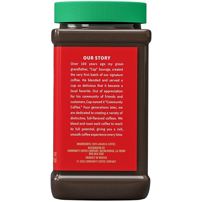 Community Coffee Cafe Special Decaf Blend Instant Coffee, Medium-Dark Roast, 7 oz Jar (Pack of 1)