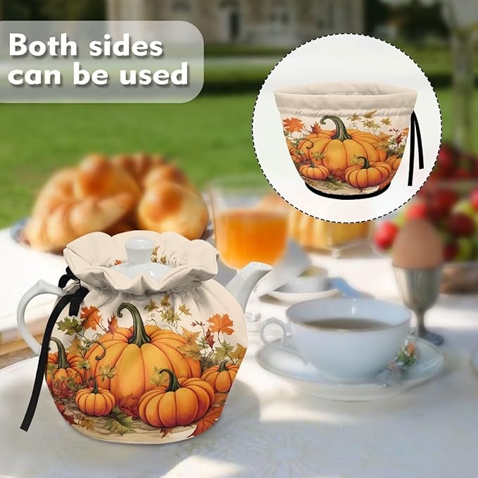 Pumpkin Tea Cozy for Teapot Dust Proof Teapots Dust Cover for All Saints' Eve Insulated Breakfast Warmer for Home Kitchen Designed in England Kettle Cover for Party