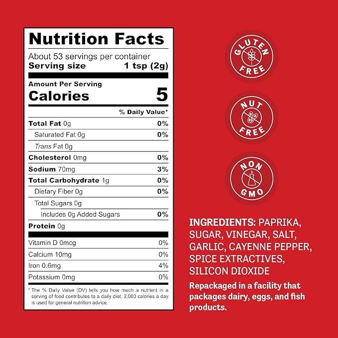 Judee's Sriracha Seasoning 4 oz - Powdered Vietnamese Chili Seasoning - Non-GMO, Gluten Free and Nut-Free - Great for Soups, Stews, Chilis, Dips, and Spreads