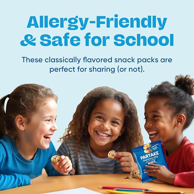 Partake Gluten Free Crunchy Chocolate Chip & Vanilla Sprinkle Cookies Variety Pack - Vegan - Free From the Top 9 Allergens Including Dairy, Wheat, Soy, Eggs, & Peanuts - Non GMO - Safe School & Office Snack (4 Pack, 4oz Resealable Bags)
