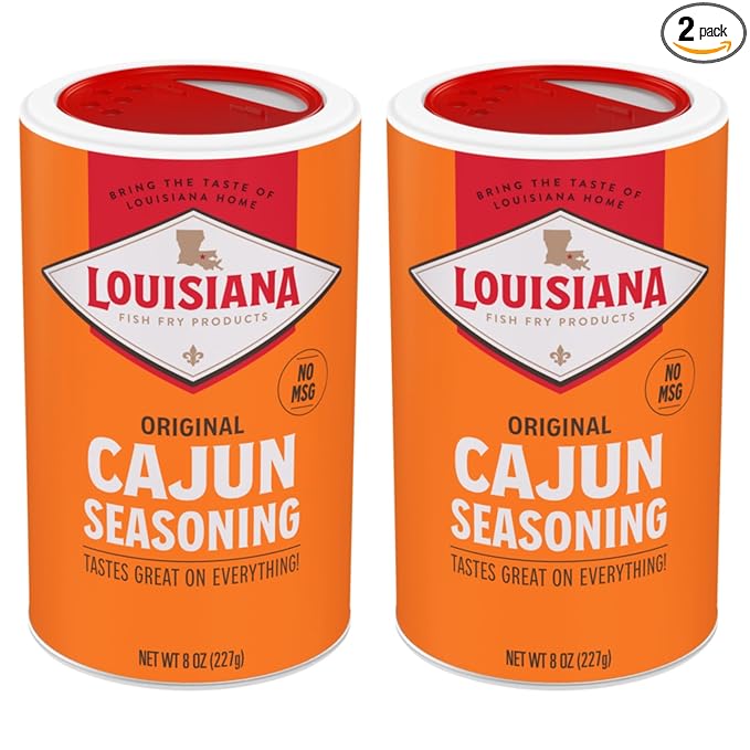 Louisiana Fish Fry Cajun Seasoning - Flavorful All-Purpose Seasoning 8 oz. (Pack of 2) - Perfectly Spiced for Meat, Fish, Vegetables, Soups, Salads, and More - Ideal for Grilling, Roasting, and Sauteing Your Favorite Dishes