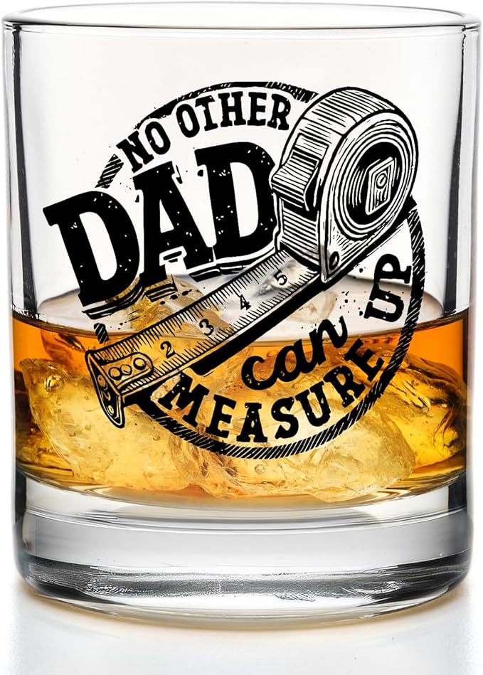 Funny Dad Whiskey Glasses 10 oz, Best Dad Gifts for Father's Day from Kids Son Daughter, Father Gifts Old Fashioned Rocks Glasses for Drinking Scotch Bourbon Cocktail Liquor Vodka