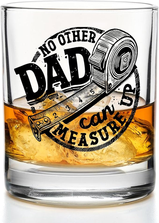 Funny Dad Whiskey Glasses 10 oz, Best Dad Gifts for Father's Day from Kids Son Daughter, Father Gifts Old Fashioned Rocks Glasses for Drinking Scotch Bourbon Cocktail Liquor Vodka